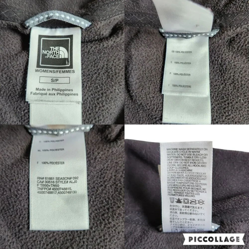 The North Face TKA 100 Glacier Fleece black 1/4 zip pullover long sleeve sz S